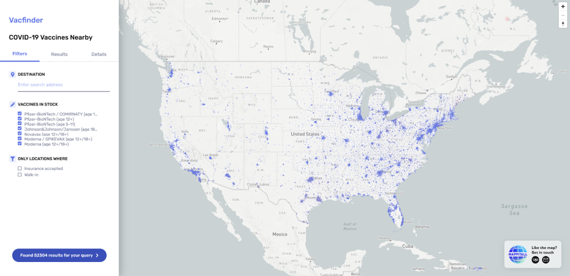 covid-19 vaccine providers map usa