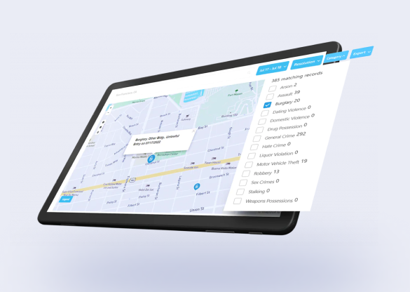 burglary report mapping frame