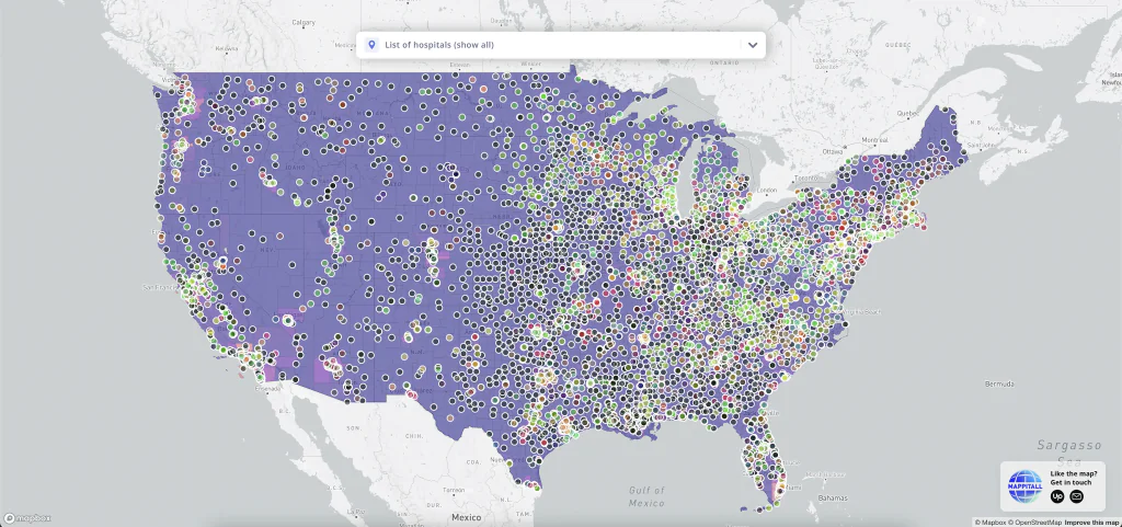 hospital list mapping