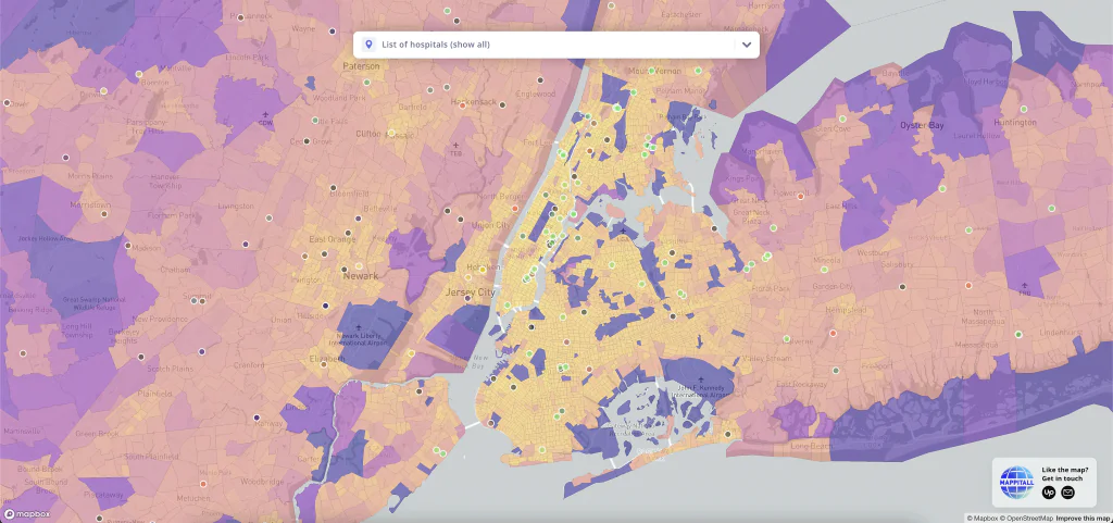 hospital points mapping