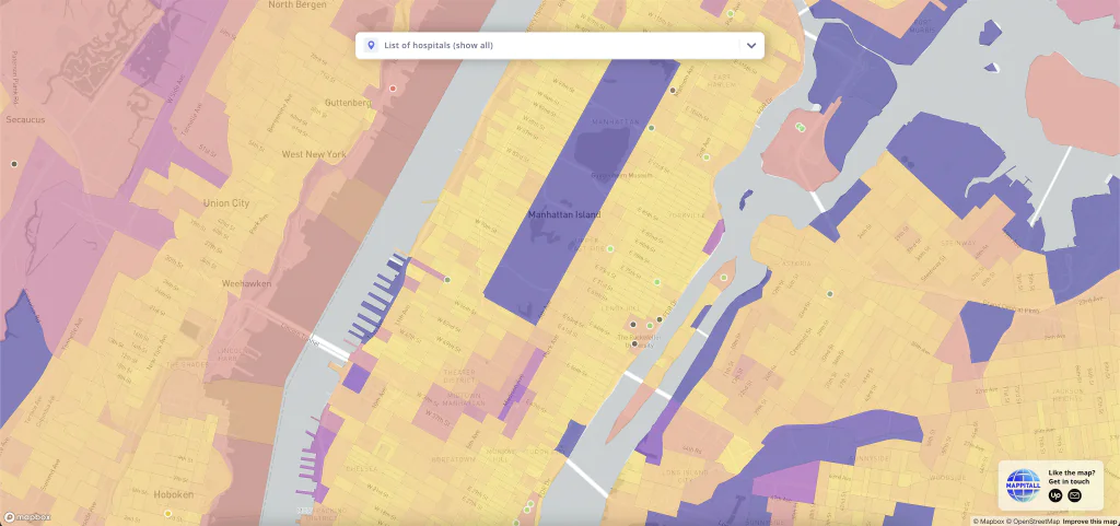 hospital point on maps