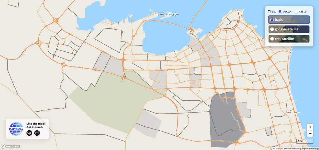 kuwait roads mapping